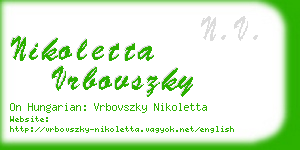 nikoletta vrbovszky business card